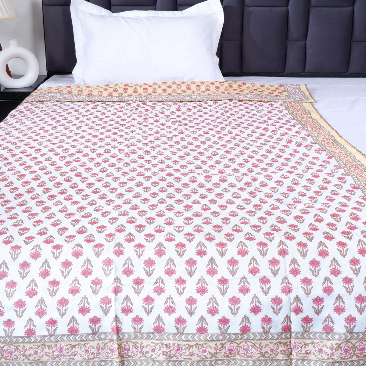 Jaipuri Dohar Blanket (Set of 2) | 100% Mulmul Cotton | Block Print | Single Bed - Pooja